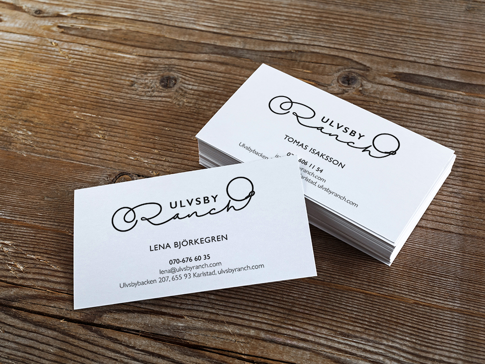 Case Ulvsby Ranch visitkort